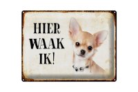 Blechschild Spruch 40x30cm holländisch Hier Waak ik...
