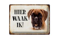 Blechschild Spruch 40x30cm holländisch Hier Waak ik...