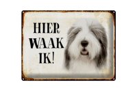 Blechschild Spruch 40x30cm holländisch Hier Waak ik...