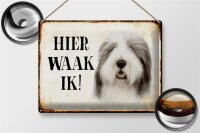 Blechschild Spruch 40x30cm holländisch Hier Waak ik...