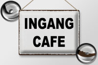 Blechschild Hinweis 40x30cm holländisch Ingang Cafe...