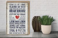 Holzschild Spruch 30x40cm genieße die Sonne Deko