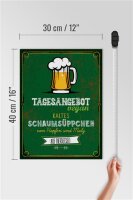 Holzschild Alkohol 30x40cm Bier Vegan kaltes Schaumsüppchen Deko