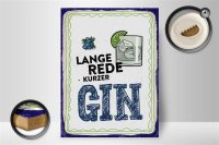 Holzschild Alkohol 30x40cm Lange Rede kurzer GIN Deko