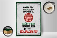 Holzschild Spruch 30x40cm Männer Fußball Helden Rugby Götter Dart Deko