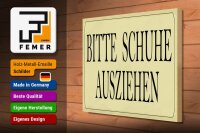 Holzschild Hinweis 40x30cm Bitte Schuhe ausziehen Deko