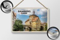 Blechschild Städte Bamberg Altes Rathaus Fluss Deko 18x12cm Schild