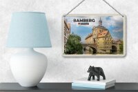 Blechschild Städte Bamberg Altes Rathaus Fluss Deko 18x12cm Schild