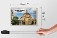 Blechschild Städte Bamberg Altes Rathaus Fluss Deko 18x12cm Schild